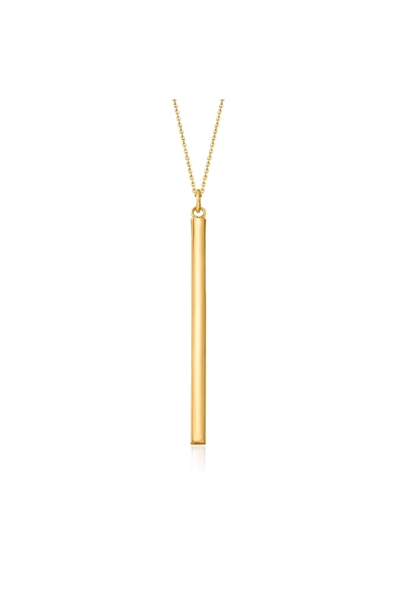 14kt Yellow Gold Vertical Bar Pendant Necklace, Women's, Adult