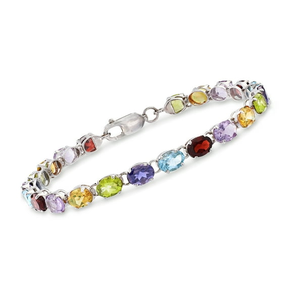 Ross-Simons 16.00 ct. t.w. Multi-Stone Link Bracelet in Sterling Silver, Women's, Adult