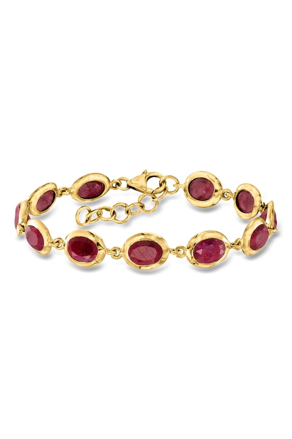 16.00 ct. t.w. Ruby Bracelet in 18kt Gold Over Sterling, Women's, Adult