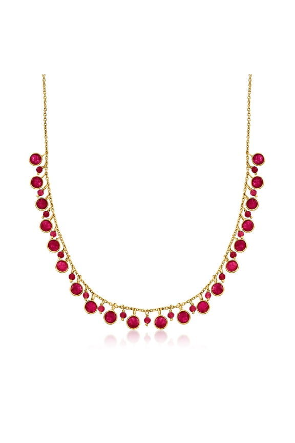 16.90 ct. t.w. Ruby Drop Necklace in 18kt Gold Over Sterling, Women's, Adult