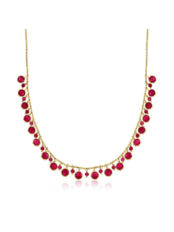 16.90 ct. t.w. Ruby Drop Necklace in 18kt Gold Over Sterling, Women's, Adult