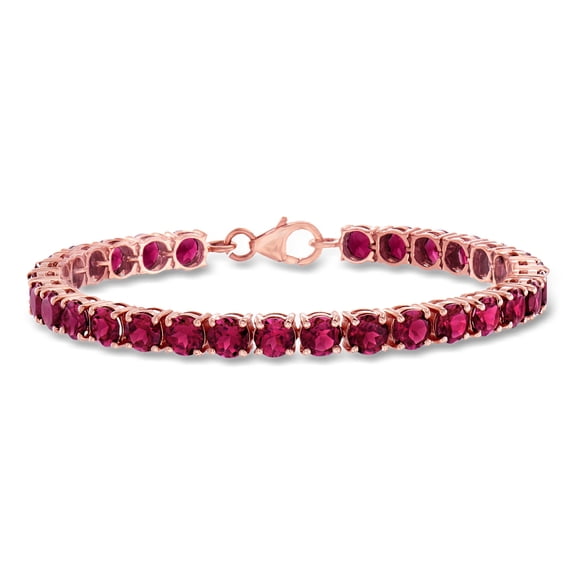 Ross-Simons 17.00 ct. t.w. Rhodolite Garnet Tennis Bracelet in 18kt Rose Gold Over Sterling, Women's, Adult