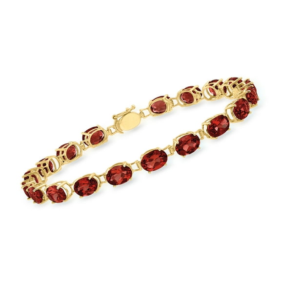 Ross-Simons 18.00 ct. t.w. Oval Garnet Bracelet in 14kt Yellow Gold, Women's, Adult