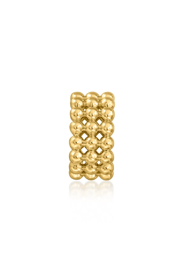 18kt Gold Over Sterling 3-Row Bead Charm, Women's, Adult