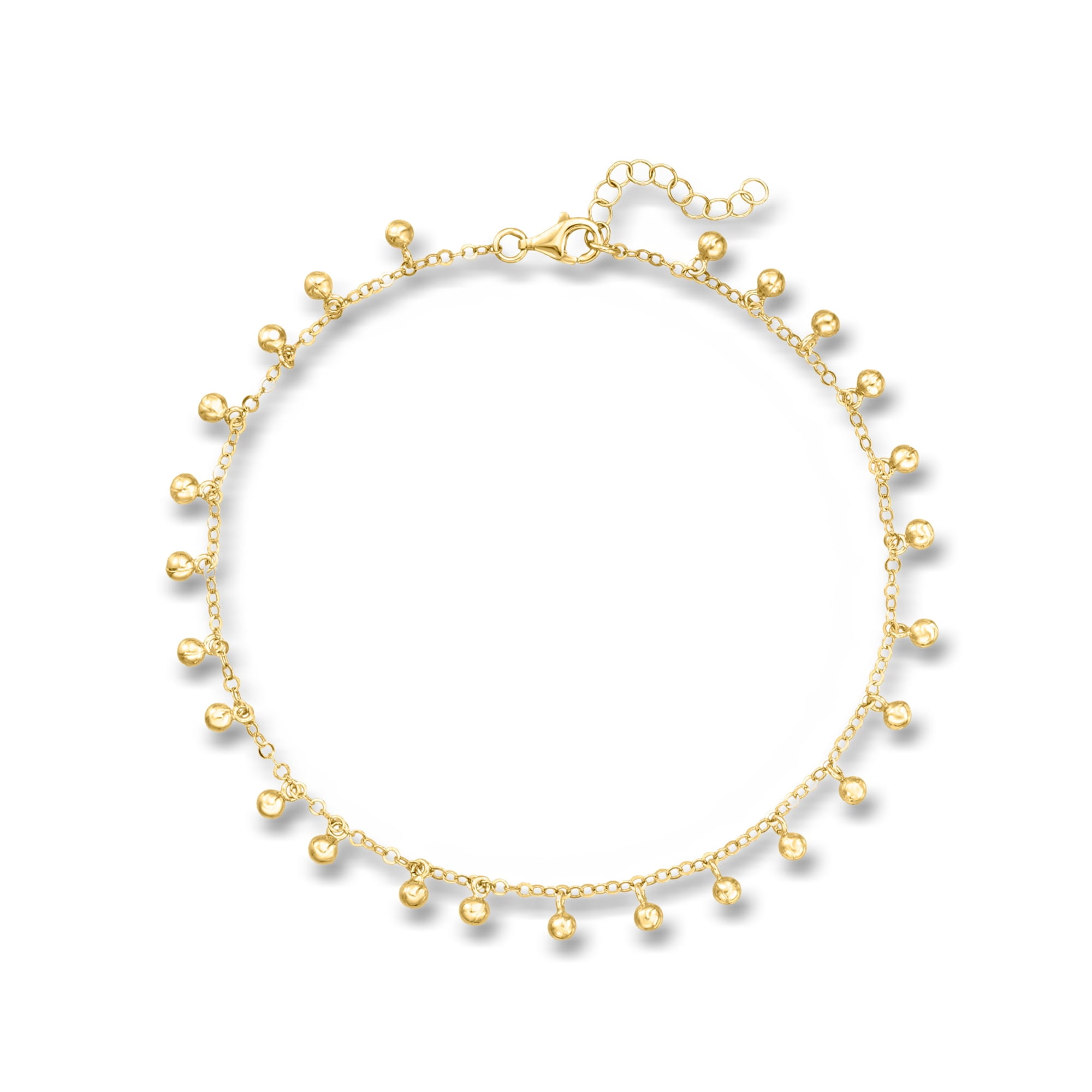 Ross-Simons 18kt Gold Over Sterling Ball Station Anklet, Women's, Adult