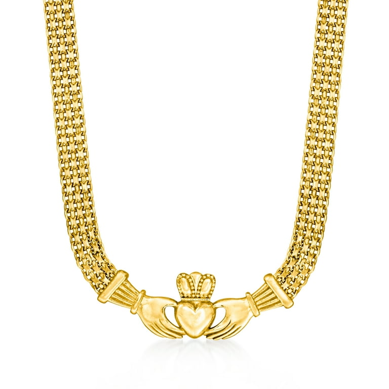 Claddagh necklace yellow gold top