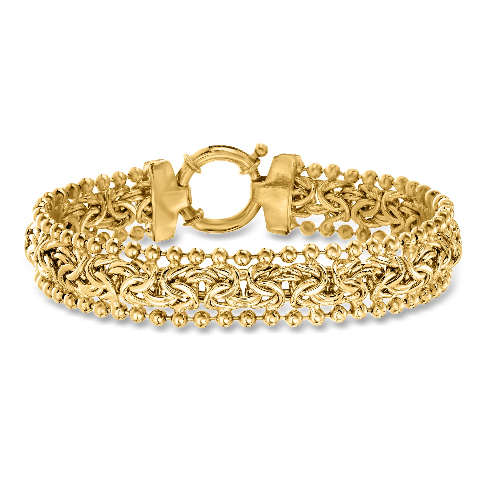 Ross-Simons 18kt Gold Over Sterling Silver Byzantine Bracelet