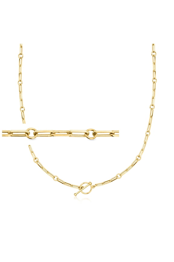 18kt Gold Over Sterling Charm-Compatible Paper Clip Link Toggle Necklace, Women's, Adult