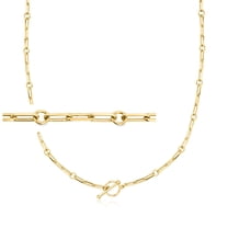 Ross-Simons 18kt Gold Over Sterling Charm-Compatible Paper Clip Link Toggle Necklace, Women's, Adult