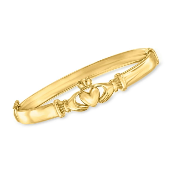 Ross-Simons 18kt Gold Over Sterling Claddagh Bangle Bracelet, Women's, Adult