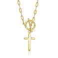 thumbnail image 1 of Ross-Simons 18kt Gold Over Sterling Cross Paper Clip Link Necklace, Women's, Adult, 1 of 4