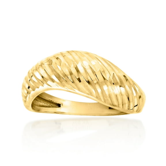 Ross-Simons 18kt Gold Over Sterling Diamond-Cut Sculptural Ring, Women's, Adult