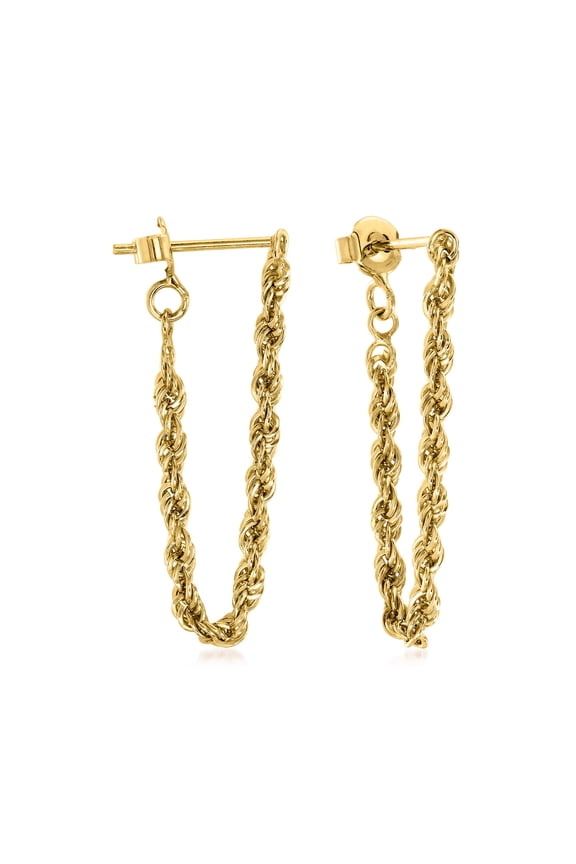 18kt Gold Over Sterling Endless Rope Chain Drop Earrings, Women's, Adult