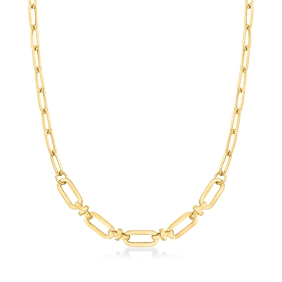 Ross-Simons 18kt Gold Over Sterling Enlarged Paper Clip Link Necklace, Women's, Adult