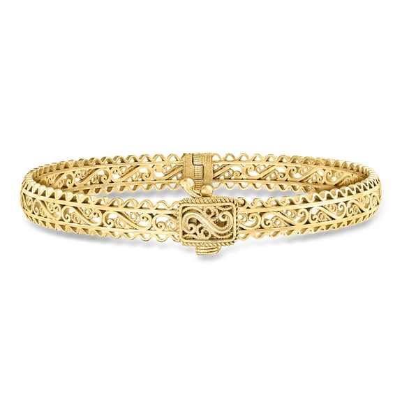Ross-Simons 18kt Gold Over Sterling Filigree Bangle Bracelet, Women's, Adult