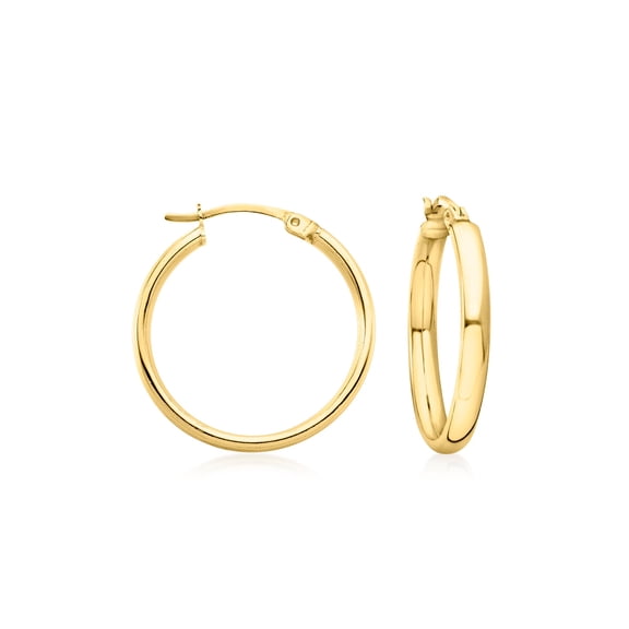 Ross-Simons 18kt Gold Over Sterling Flat Hoop Earrings, Women's, Adult