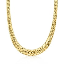 Ross-Simons 18kt Gold Over Sterling Graduated Cuban-Link Necklace, Women's, Adult