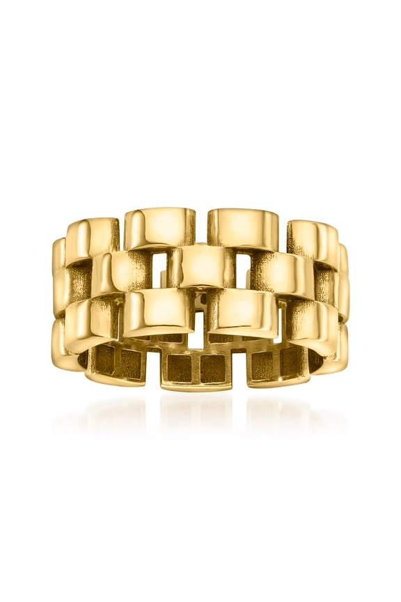 18kt Gold Over Sterling Panther-Link Ring, Women's, Adult