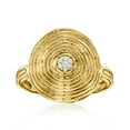 thumbnail image 1 of Ross-Simons 18kt Gold Over Sterling Ripple Ring With Diamonds, Women's, Adult, 1 of 8