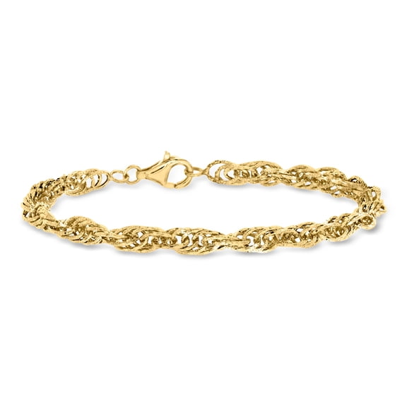Ross-Simons 18kt Gold Over Sterling Rope-Chain Bracelet, Women's, Adult