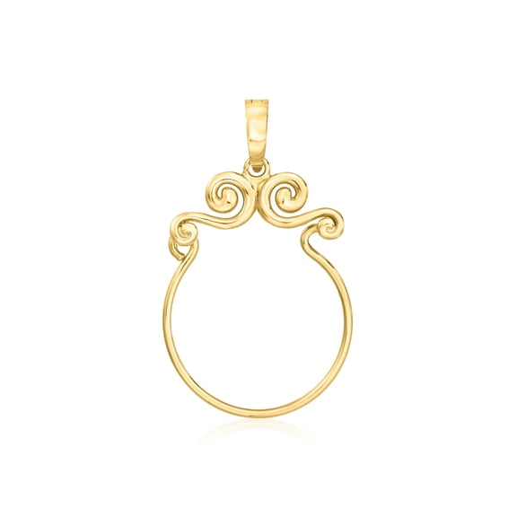Ross-Simons 18kt Gold Over Sterling Scrolled Charm Holder Pendant, Women's, Adult