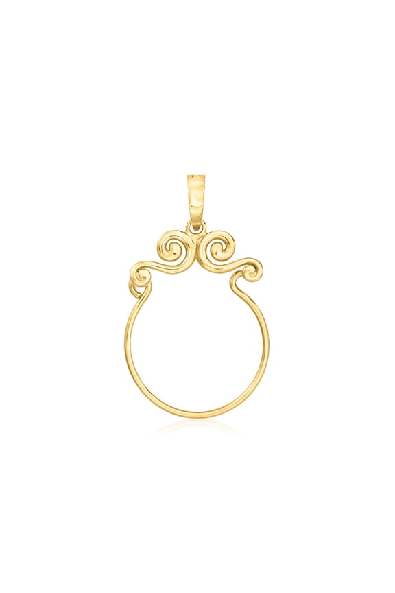 18kt Gold Over Sterling Scrolled Charm Holder Pendant, Women's, Adult