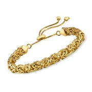 Ross-Simons 18kt Gold Over Sterling Silver Byzantine Bolo Bracelet For Women Adjustable Length