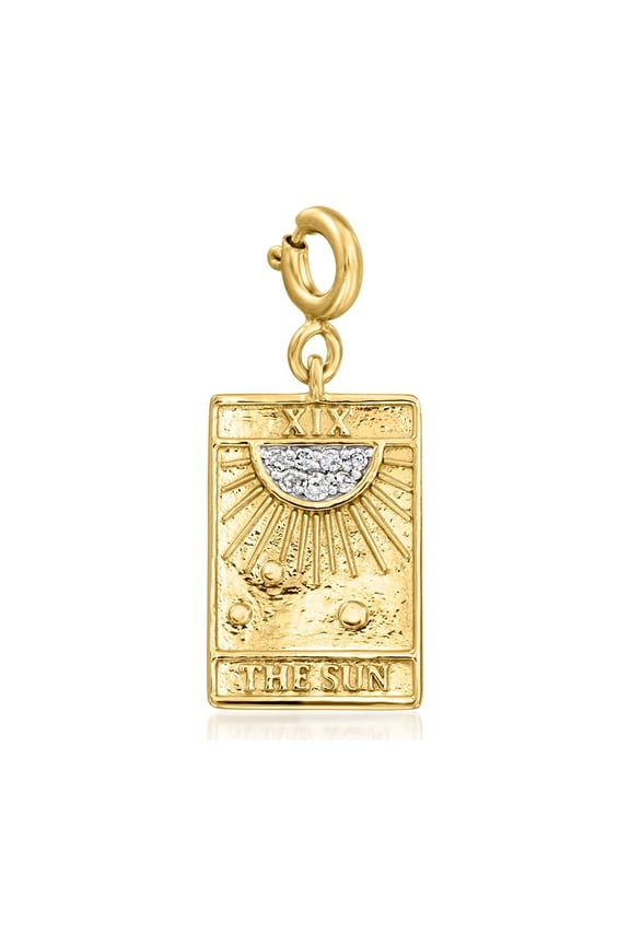 18kt Gold Over Sterling "The Sun" Charm With Diamonds, Women's, Adult