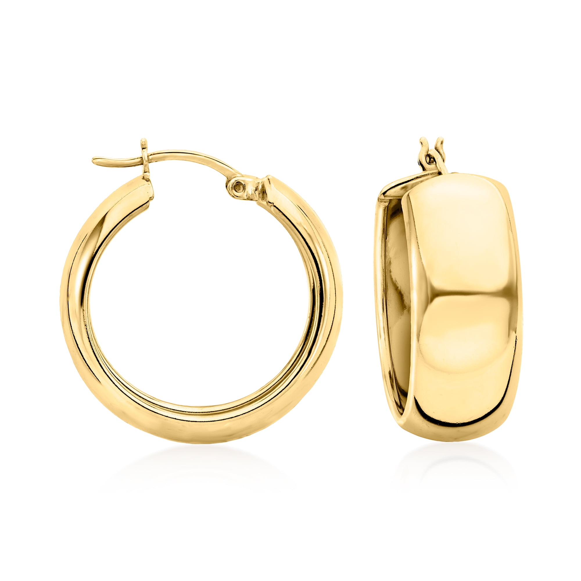 Ross-Simons 18kt Gold Over Sterling Wide Hoop Earrings, Women's, Adult