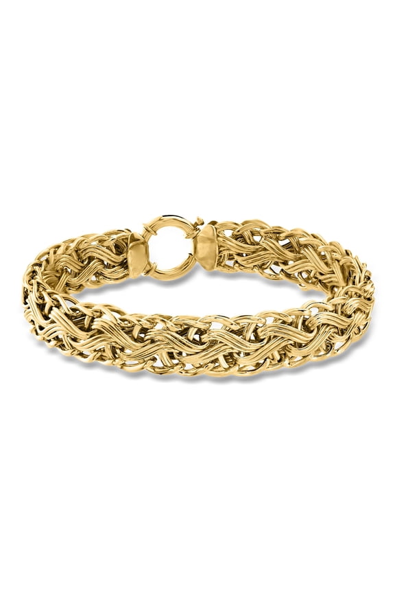 18kt Gold Over Sterling Woven-Link Bracelet, Women's, Adult