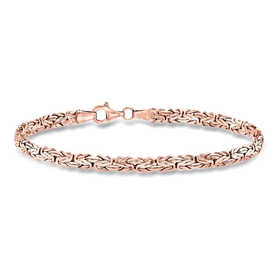 Ross-Simons 18kt Rose Gold Over Sterling Silver Flat Byzantine Bracelet, Women's, Adult