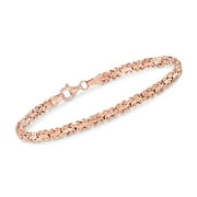 Ross-Simons 18kt Rose Gold Over Sterling Silver Flat Byzantine Bracelet, Women's, Adult