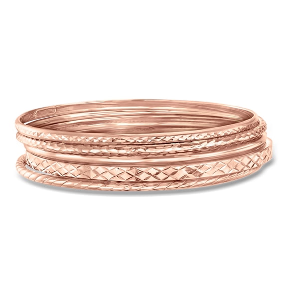 Ross-Simons 18kt Rose Gold Over Sterling Silver Jewelry Set: 5 Bangle Bracelets, Women's, Adult