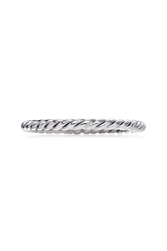 18kt White Gold Roped Ring, Women's, Adult