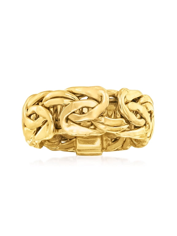 18kt Yellow Gold Over Sterling Silver Large Byzantine Ring, Women's, Adult