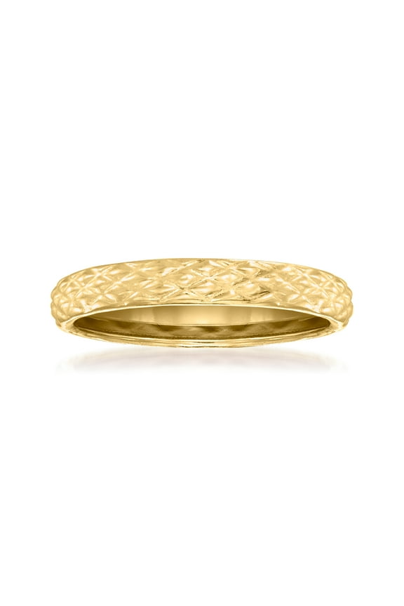 18kt Yellow Gold Quilted Textured Ring, Women's, Adult