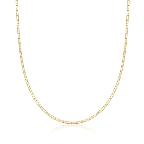 Ross-Simons 1mm 14kt Yellow Gold Box-Chain Necklace, Women's, Adult