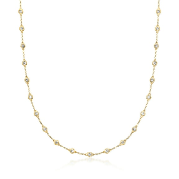 Ross-Simons 2.00 ct. t.w. Bezel-Set Diamond Station Necklace in 14kt Yellow Gold, Women's, Adult