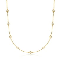 Ross-Simons 2.00 ct. t.w. Bezel-Set Diamond Station Necklace in 18kt Gold Over Sterling, Women's, Adult