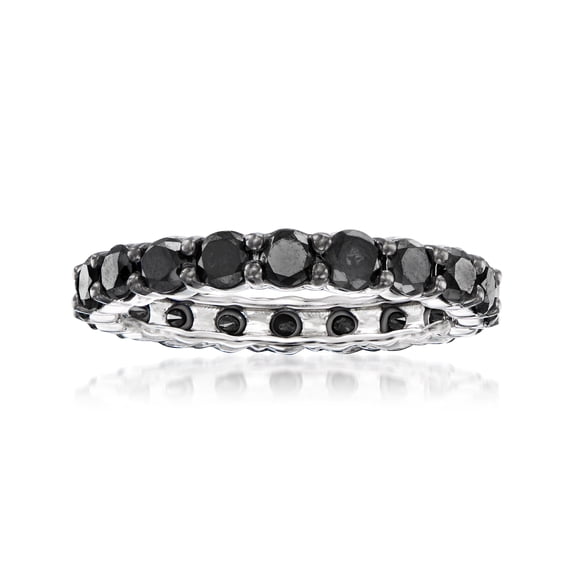Ross-Simons 2.00 ct. t.w. Black Diamond Eternity Band in 14kt White Gold, Women's, Adult