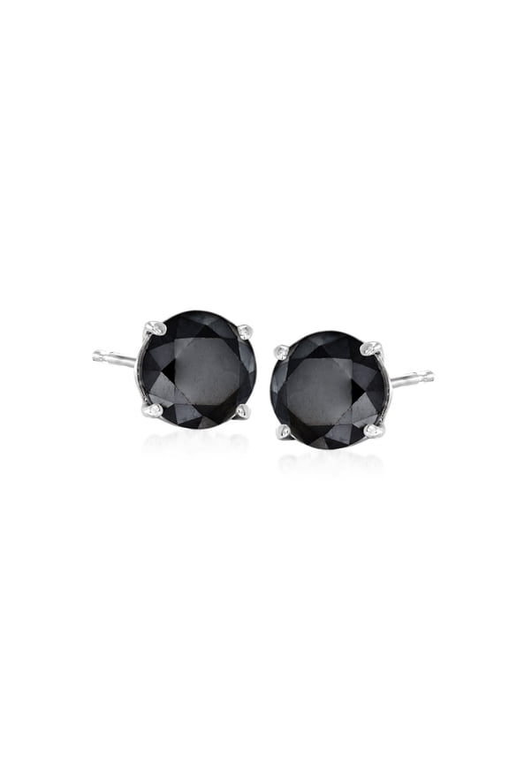 2.00 ct. t.w. Black Diamond Stud Earrings in Sterling Silver, Women's, Adult