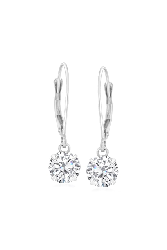 2.00 ct. t.w. CZ Drop Earrings in 14kt White Gold, Women's, Adult