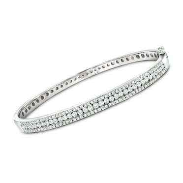 Ross-Simons 2.00 ct. t.w. Diamond Bangle Bracelet in Sterling Silver, Women's, Adult