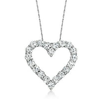 Ross-Simons 2.00 ct. t.w. Diamond Heart Pendant Necklace in 14kt White Gold, Women's, Adult