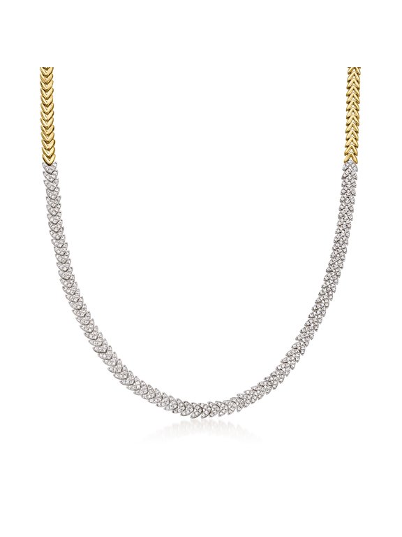 2.00 ct. t.w. Diamond Leaf Necklace in 18kt Gold Over Sterling, Women's, Adult
