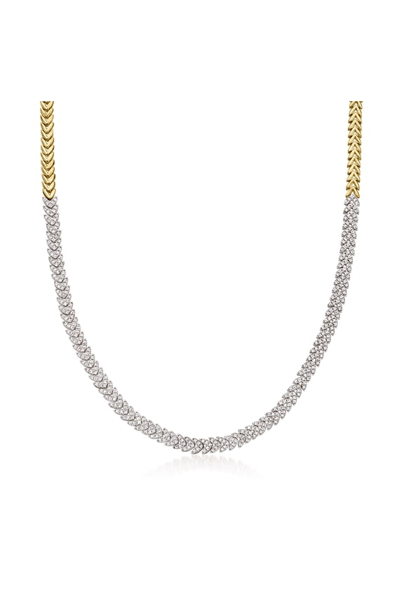 2.00 ct. t.w. Diamond Leaf Necklace in 18kt Gold Over Sterling, Women's, Adult