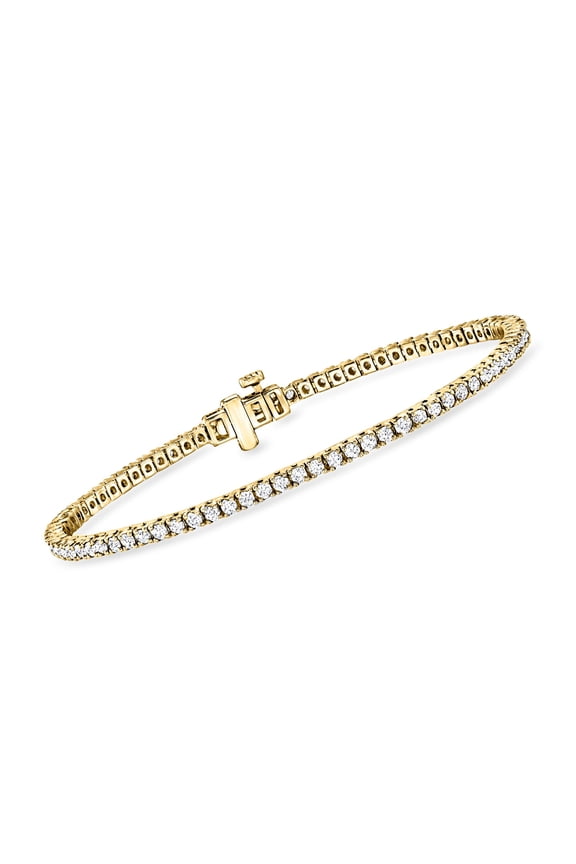 2.00 ct. t.w. Lab-Grown Diamond Tennis Bracelet in 18kt Gold Over Sterling, Women's, Adult