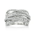 thumbnail image 1 of Ross-Simons 2.00 ct. t.w. Round and Baguette Diamond Highway Ring in 14kt White Gold, Women's, Adult, 1 of 5