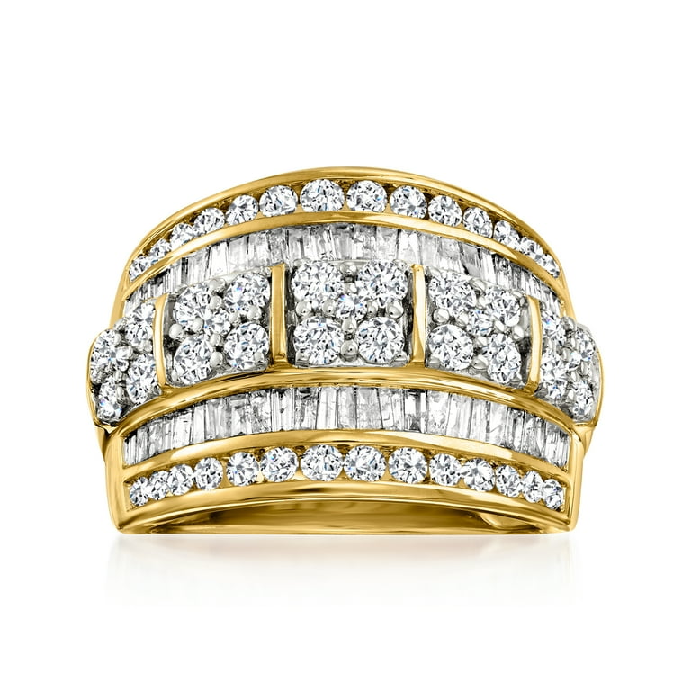 LADIES FASHION RING 2.00CT ROUND/BAGUETTE DIAMOND 10K YELLOW GOLD LADIES FASHION RING 2.00CT ROUND/BAGUETTE DIAMOND 10K YELLOW GOLD