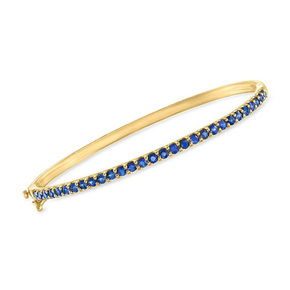 Ross-Simons 2.00 ct. t.w. Sapphire Bangle Bracelet in 18kt Gold Over Sterling, Women's, Adult